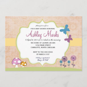 Invitation Baby shower de jardin rustique