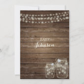 Invitation Baby shower de jarres de bois RUSTIQUE (Dos)