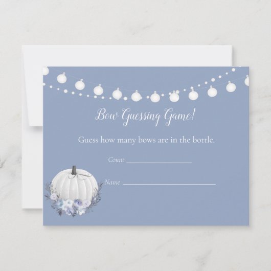 Invitation Baby shower de jeu de Citrouille blanc (Devant)