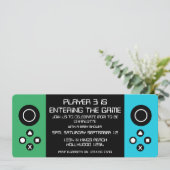 Invitation Baby shower de jeu de l'ordinateur de nouveauté am (Debout devant)