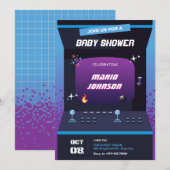 Invitation Baby shower de jeu Pixel (Devant / Derrière)