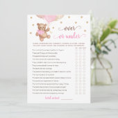 Invitation Baby shower de jeu plus ou moins Teddy Bear Card (Debout devant)