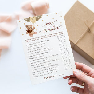 Invitation Baby shower de jeu plus ou moins Teddy Bear Card