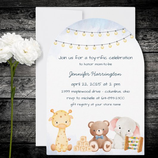 Invitation Baby shower de jouet farci Cute