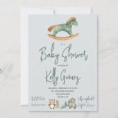 Invitation Baby shower de jouets Boho Neutres pour les Chevau (Devant)