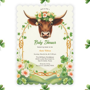 Invitation Baby shower de Jour de la Saint Patrick de vache G