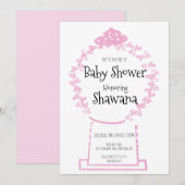 Invitation Baby shower de jour des Valentines roses douces In (Devant / Derrière)