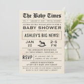 Invitation Baby shower de journal (Debout devant)