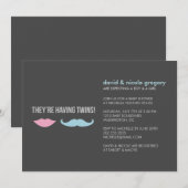 Invitation Baby shower de jumeaux (Devant / Derrière)