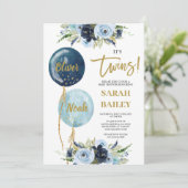 Invitation Baby shower de jumeaux Boys (Debout devant)