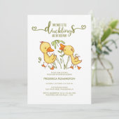 Invitation Baby shower de jumeaux de canot (Debout devant)