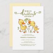 Invitation Baby shower de jumeaux de canot (Devant / Derrière)