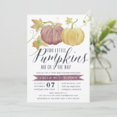 Invitation Baby shower de jumeaux du citrouille d'automne | (Debout devant)