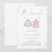 Invitation Baby shower de jumeaux pour garçons et  (Devant / Derrière)