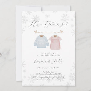 Invitation Baby shower de jumeaux pour garçons et 