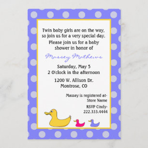 Invitation Baby shower de jumeaux pour garçons et 
