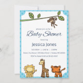 Invitation Baby shower de Jungle Animaux (Devant)