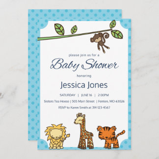 Invitation Baby shower de Jungle Animaux