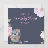 Invitation Baby shower de Koala Bears (Dos)
