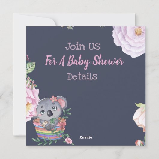 Invitation Baby shower de Koala Bears (Dos)