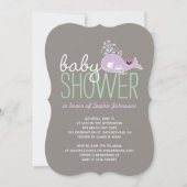 Invitation Baby shower   de la baleine Lilac Twin  (Devant)