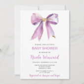 Invitation Baby shower de la boîte de coquette violet (Devant)