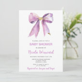 Invitation Baby shower de la boîte de coquette violet (Debout devant)