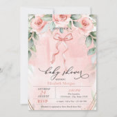 Invitation Baby shower de la bow rose Roses (Devant)