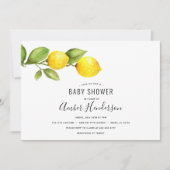 Invitation Baby shower de la branche de citron (Devant)