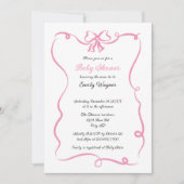 Invitation Baby shower de la caverne rose délicat (Devant)