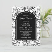 Invitation Baby shower de la Chine antique noire (Debout devant)