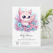 Invitation Baby shower de la Chouette adorable du bois (Debout devant)