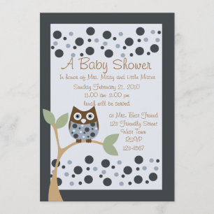 Invitation Baby shower de la Chouette bleue