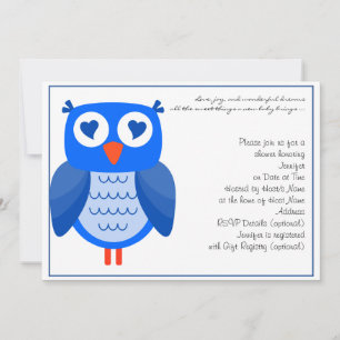 Invitation Baby shower de la Chouette bleue