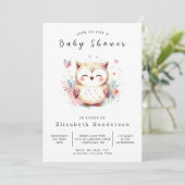 Invitation Baby shower de la Chouette de Bohême (Debout devant)