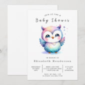 Invitation Baby shower de la Chouette des Boho Trees (Devant / Derrière)