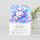 Invitation Baby shower de la Chouette des bois (Debout devant)