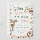 Invitation Baby shower de la Chouette des cerfs des bois (Devant)