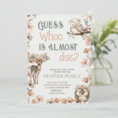 Invitation Baby shower de la Chouette des cerfs des bois (Debout devant)