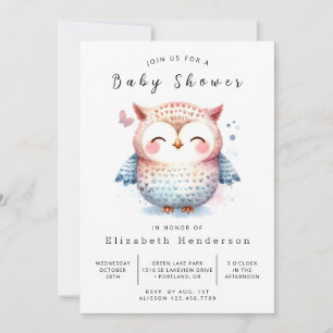 Invitation Baby shower de la Chouette en ligne Arbres