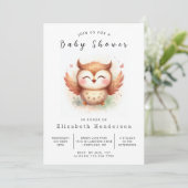 Invitation Baby shower de la Chouette moderne Boho (Debout devant)