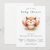 Invitation Baby shower de la Chouette moderne Boho (Devant / Derrière)