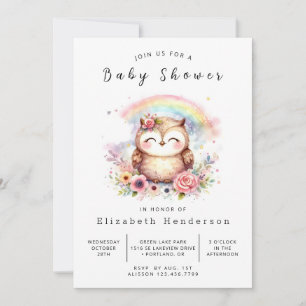 Invitation Baby shower de la Chouette numérique Nature