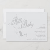 Invitation Baby shower de la cigogne (Devant)