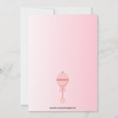 Invitation Baby shower de la cigogne rose (Dos)