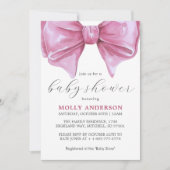 Invitation Baby shower de la corbeille rose (Devant)