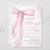 Invitation Baby shower de la cou rose fille (Devant)