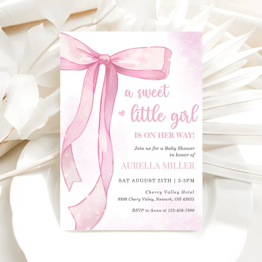 Invitation Baby shower de la cou rose fille
