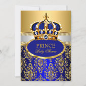 Invitation Baby shower de la Couronne Bleue Prince Royal Invi (Devant)