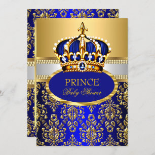 Invitation Baby shower de la Couronne Bleue Prince Royal Invi
